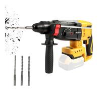 Trapano a percussione senza fili per Dewalt 20 V, senza spazzole SDS-Plus, trapano a percussione elettrico con 4 funzioni, manico ausiliario a 360°, 3 punte per trapano per cemento, mattoni e metallo