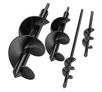 Trapano a terra per trapano, 4 pezzi, per avvitatore a batteria, trapano a cipolla, trapano da giardino, trapano a terra per trapano avvitatore a batteria, 8 x 25 cm e 8 x 45 cm e 4 x 22 cm e 4 x 45