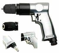 Trapano ad Aria Compressa Reversibile con Mandrino Autoserrante 3/8" - Avvitatore Pneumatico per Svita/Avvita e Foratura - 1800 giri/min - Impugnatura a Pistola Leggera - Attacco 1/4" - 6,3 bar