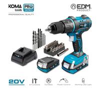 Trapano avvitatore 20V con 2 batterie 2.0 ah a percussione serie PRO Koma tools