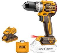 Trapano Avvitatore Brushless + 2 Batterie 20V 2Ah INGCO con percussione + borsa