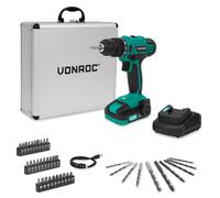 Trapano avvitatore a batteria 20V | In atteria 2.0Ah, caricabatterie rapido e 46 accessori in valigetta di lusso