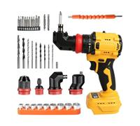 Trapano avvitatore a batteria 4 in 1, compatibile con batteria DEWALT da 20 V, avvitatore elettrico da 21 V-50 Nm, con 4 mandrini a serraggio rapido sostituibili e 21 impostazioni di coppia (senza