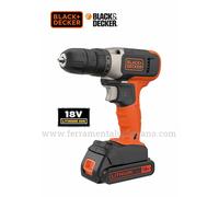 TRAPANO AVVITATORE A BATTERIA BLACK+DECKER BCD001C1 18V 1,5AH LITIO MANDR.10mm.