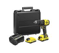 STANLEY FATMAX SFMCD710D2K-QW - TRAPANO CACCIAVITE SENZA SPAZZOLE AGLI IONI DI LITIO V20 DA 18 V CON 2 BATTERIE DA 2 Ah, CARICABATTERIE E CUSTODIA