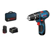 TRAPANO AVVITATORE A BATTERIA BOSCH GSB 12V-15 Professional - Nero, Blu, 24.8 cm, 2 Ah, 1 kg
