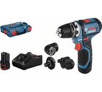 Bosch GSR 12V-15 FC Professional 1300 Giri/min Senza chiave 600 g Nero, Blu