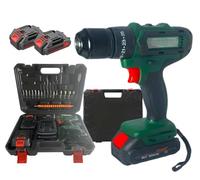 Trapano Avvitatore a Batteria con Percussione Doppia Batteria 68V 5000mAh Mandrino in Metallo da 13mm Doppia Velocità 0-350/0-1200 RPM con Luce LED + Accessori è Valigetta