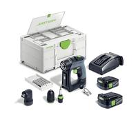 TRAPANO AVVITATORE A BATTERIA FESTOOL CXS 12 2,5-Set - Grigio, Verde, Nero, 0,7 kg, 2,5Ah