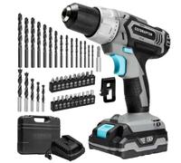 Cecotec Trapano a batteria CecoRaptor Perfect Drill, 20 V e 2000 mAh, velocità 1550 giri/min, coppia massima 46 Nm, 25+1 posizioni di coppia e 2 velocità di lavoro, autonomia di 60 min.