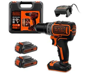 Trapano avvitatore a batteria senza spazzole BLACK+DECKER 18V BL186K1B2