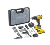 Trapano avvitatore a batteria Stanley FatMax 18V 2.0 Ah con accessori Giallo