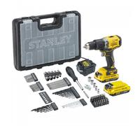 Trapano avvitatore a batteria Stanley FatMax V20 senza spazzole con set di accessori, 100 pezzi, 18 V SFMCD715D2A