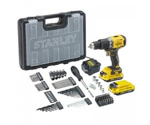 Trapano avvitatore a batteria Stanley FatMax V20 senza spazzole con set di accessori, 100 pezzi, 18 V SFMCD715D2A
