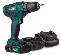 Trapano avvitatore a batteria VPOWER 20V Con 2 batterie 2Ah e caricatore VONROC
