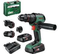 Trapano avvitatore a percussione a batteria Bosch ADVANCEDIMPACT18V-80 da 13 mm, 82 Nm, 1950 giri/min, 29250 colpi/min, 1 batteria da 2,5 Ah agli ioni di litio da 18 V con valigetta.