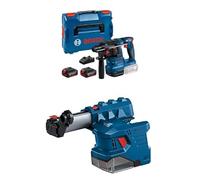 Trapano avvitatore a percussione a batteria Bosch Professional sistema 18V GBH 18V-22 (incl. 2 batterie da 4,0 Ah, caricabatterie rapido GAL 18V-40, L-BOXX) + martello aspirante GDE 18V-12
