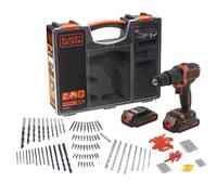Trapano avvitatore a percussione Black+Decker 160 accessori 18V 1,5 Ah
