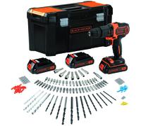 Black+decker trapano avvitatore a percussione bdchd181b3a-qw 18v 3 batterie 1,5