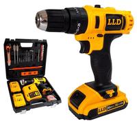 Trapano Avvitatore a Percussione Con 2 Batteria Litio 21V Valigia e 16 Accessori