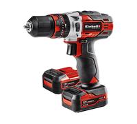TRAPANO AVVITATORE A PERCUSSIONE EINHELL TE-CD 12/1 Li-i (2x2,0Ah) - Rosso, 2 Ah, 45 min di carica, 1,18 kg