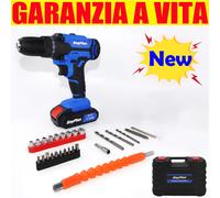 Trapano avvitatore a singola batteria a 21v con valigia e accessori