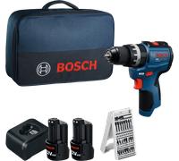 Trapano avvitatore/avvitatore a impulsi a batteria BOSCH GSB12V-31 (2 batterie da 2,0 Ah, borsa + 25 punte) 06019S6103