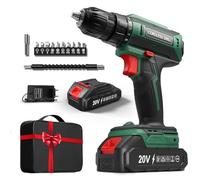 Trapano Avvitatore Batteria 20V, Avvitatore a Batteria Max 42Nm, 2 Velocità Avvitatore Elettrico LED, Compatibile con Battery Makita, 25+1 Coppia, 2000mAh, Mandrino 10mm, per Riparazioni e DIY