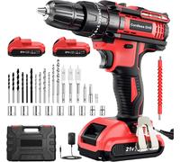 Trapano Avvitatore Batteria 21V, Avvitatore a Batteria Con 2 Batterie Da 2.0Ah,