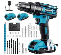 Trapano Avvitatore Batteria 21V, BETENST Avvitatore a Batteria con 2 Batterie da 2.0Ah, 42N.m, 25*3 Coppia, 10mm Mandrino Autoserrante, 30 Accessori, Trapano a Percussione Per Casa Progetto, Fai da te