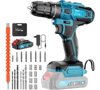 Trapano Avvitatore Batteria, Trapano Avvitatore 21V con Batteria da 2000mAh, Trapano a Batteria Max 30N·m, Regolazione Della Coppia 25+3, 2 Velocità, Mandrino da 10mm, con Illuminazione a LED