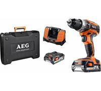 AEG BSB18C2 LI-202C Trapano Avvitatore Compatto, 2 Batterie da 2.0Ah, Impugnatura Ergonomica, Lungo 191mm, 50 Nm (2.0 Ah) / 60 Nm (4.0 Ah) di Coppia Massima, 2 Velocità: 0-450 / 0-1800 rpm