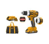 Trapano avvitatore con percussione Brushless 20V con 2 batterie da 2,0Ah INGCO