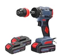 Trapano Avvitatore Elettrico 2 In 1 Senza Spazzole 16,8 V/21 V 45/55 Nm Trapano A Percussione Avvitatore A Batteria Multifunzione Ricaricabile Facile Da Usare(2 Batteries 21V)