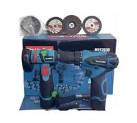 TRAPANO AVVITATORE + MINI FLEX SMERIGLIATRICE + 2 BATTERIA + ACCESSORI SET 76mm