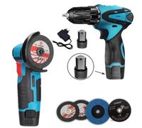 Trapano Avvitatore Smerigliatrice 2 Batterie 48V 2AH 4 Dischi 76mm Kit Flex