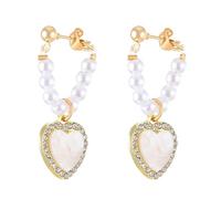 Trapano Curvatrice Box Cleaner Recensione Gioielli Sweet Dainty Cute Pearl 925 Silver Needle Heart Dangle Drop Hook Earrings Delicate Gioielli San Valentino Strumento Produttore Strumento Gioielli
