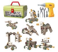 Trapano da costruzione per - Set completo di attività della cassetta degli attrezzi, coinvolgente kit di apprendimento di costruzione, set di assemblaggio in officina, uso di strumenti di riparazione