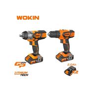 Wokin Kit Trapani Avvitatori a Batteria 2x20V 2,0 Ah GP20V 2 pz con Borsa - 628102