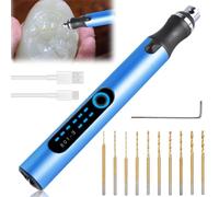 Trapano elettrico a mano con 10 punte, 3 marce, mini trapano ricaricabile, set di punte per trapano a mano per la creazione di gioielli, resina, plastica, legno, circuiti stampati in pelle