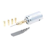 Trapano elettrico a mano Trapano a colonna Set motore DC 12V 10 pezzi 0,5-3 mm HSS punte elicoidali con 5 pezzi pinze mandrino