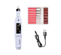 Trapano Elettrico Per Unghie, USB Portatile Per Sbucciare E Lucidare, Kit Con Penna Per Allenamento Uso Domestico(White)