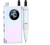 Trapano elettrico professionale ricaricabile da 40000 giri/min con 12 punte for unghie e lima for unghie for la rimozione delle unghie acriliche(Set A)