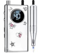 Trapano elettrico professionale ricaricabile da 40000 giri/min con 12 punte for unghie e lima for unghie for la rimozione delle unghie acriliche(Set D)