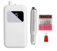 Trapano for unghie elettrico professionale portatile e ricaricabile con punte da trapano Lima for unghie senza fili for modellare, lucidare e rimuovere unghie in gel(White)