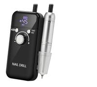 Trapano for unghie portatile da 45000 giri/min, lucidatrice for unghie a bassa voce, tornio for unghie professionale elettrico con display LCD HD(Black Set)