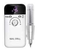 Trapano for unghie portatile da 45000 giri/min, lucidatrice for unghie a bassa voce, tornio for unghie professionale elettrico con display LCD HD(White Set)