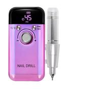 Trapano for unghie portatile da 45000 giri/min, lucidatrice for unghie a bassa voce, tornio for unghie professionale elettrico con display LCD HD(Colorful Set)