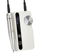 Trapano for unghie portatile da 45000 giri/min, lucidatrice for unghie, ricarica USB, tornio elettrico for unghie a bassa voce con display LCD HD(White Set)