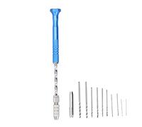 Trapano Manuale per Gioielli, 10 Punte in Acciaio Inossidabile, 19cm, Blu - Precisione e Durabilità, Ideale per Incisione e Lavorazione del Legno